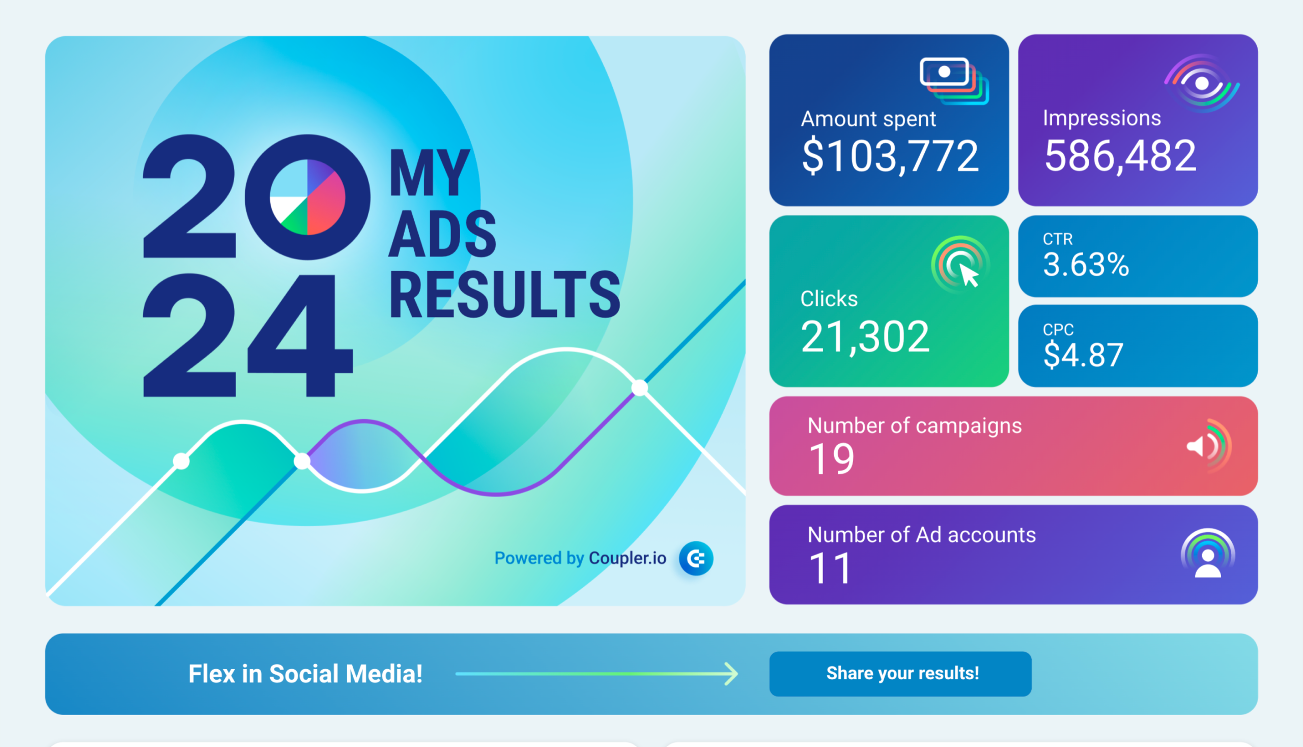 Flex Hard: Your PPC 2024 Wrapped - dashboard in Looker Studio image