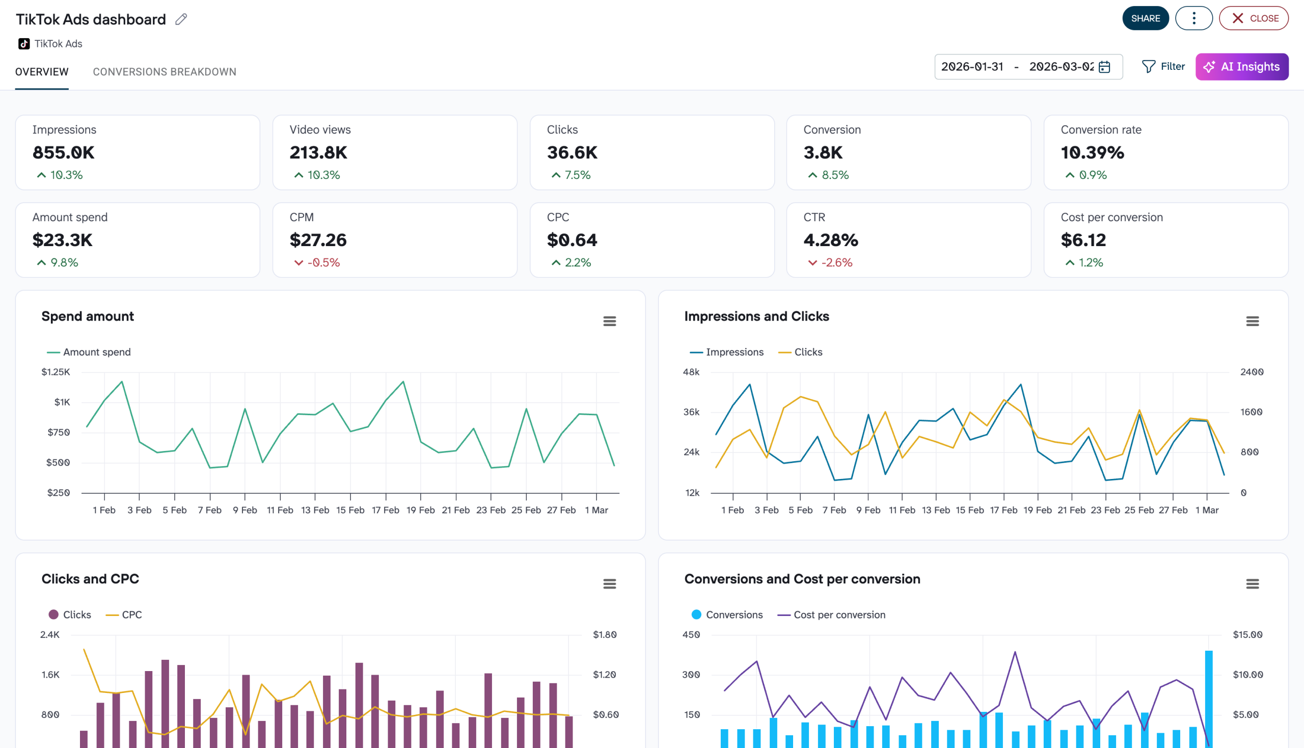 TikTok Ads dashboard image